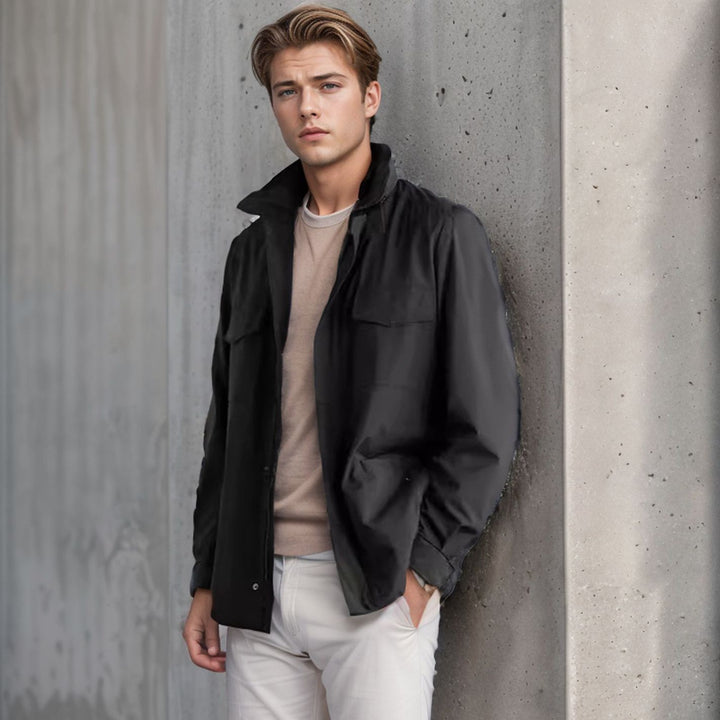 Herren vielseitige Utility-Jacke mit hohen Kragen und praktischen Taschen Aliams