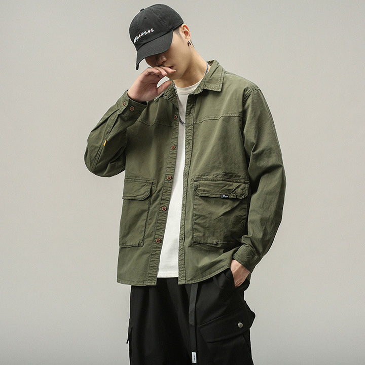 Herren funktionale Utility-Jacke mit praktischen Taschen Aliams