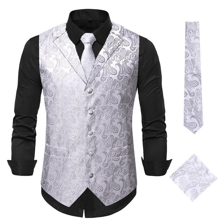 Herren elegante Weste mit Paisley-Muster Aliams
