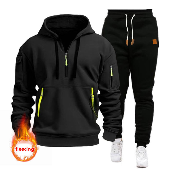 Herren Sportliches Hoodie-Set mit funktionalen Taschen und atmungsaktiven Eigenschaften Aliams