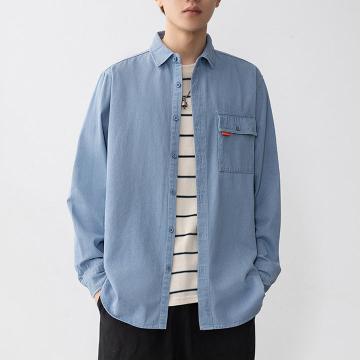 Herren Denim Overshirt mit aufgesetzter Brusttasche Aliams