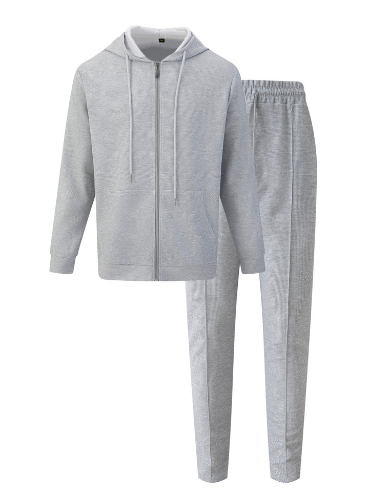 Herren sportliches Hoodie-Set aus atmungsaktivem Strukturmaterial mit elastischem Bund Aliams