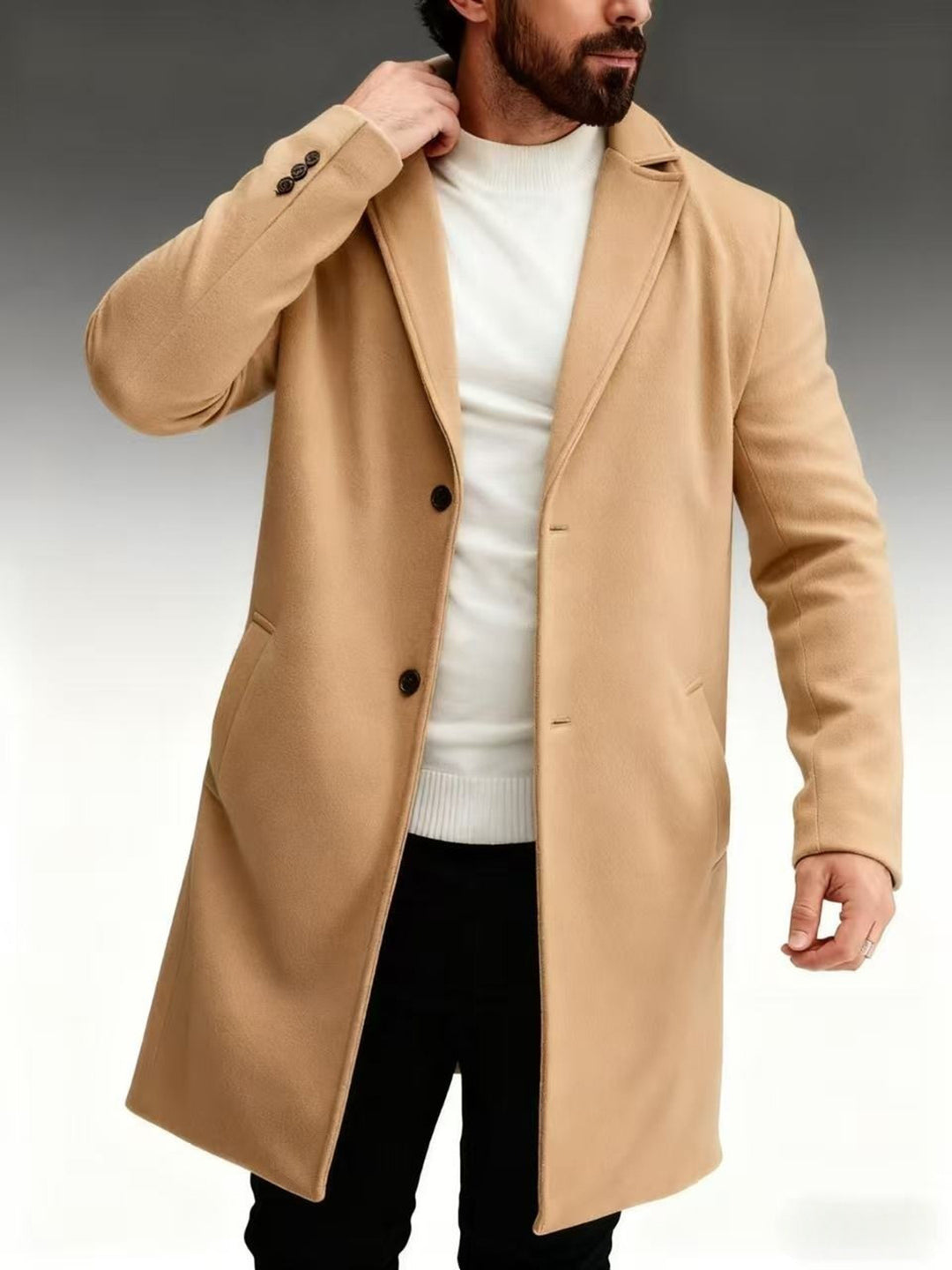 Herren klassischer und eleganter Wintermantel Aliams