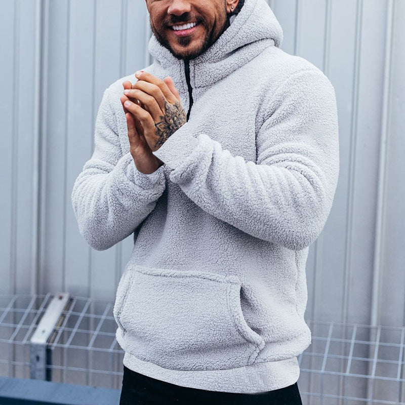 Herren Fleece Kapuzenpullover mit weicher Oberflächenstruktur und praktischen Taschen Aliams