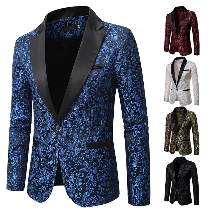 Herren eleganter Blazer mit floralen Mustern Aliams