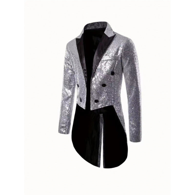 Herren Glamouröser Pailletten-Smoking-Blazer Aliams