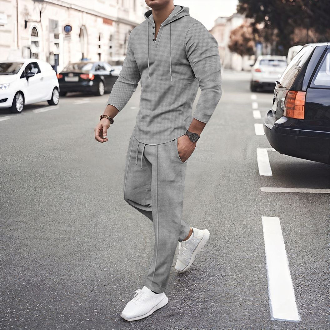 Herren sportliches Hoodie und Jogginghose Set mit atmungsaktiver Struktur Aliams