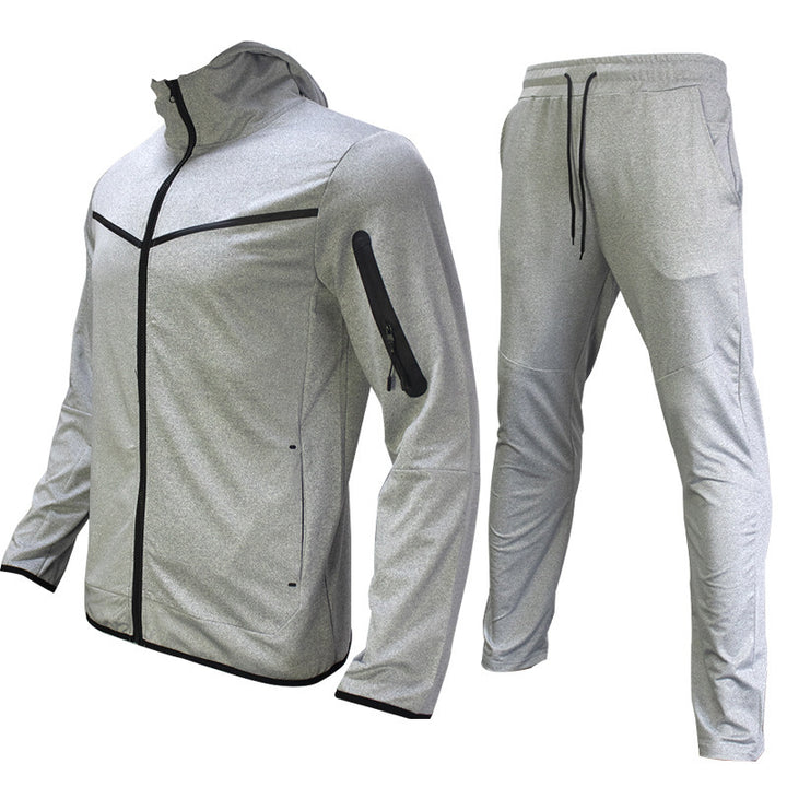 Herren Atmungsaktives Freizeit-Outdoor-Set mit Kapuzenjacke und Jogginghose Aliams