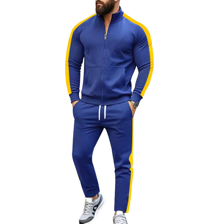Herren Sportlicher Trainingsanzug mit modernem Stehkragen und praktischen Taschen Aliams