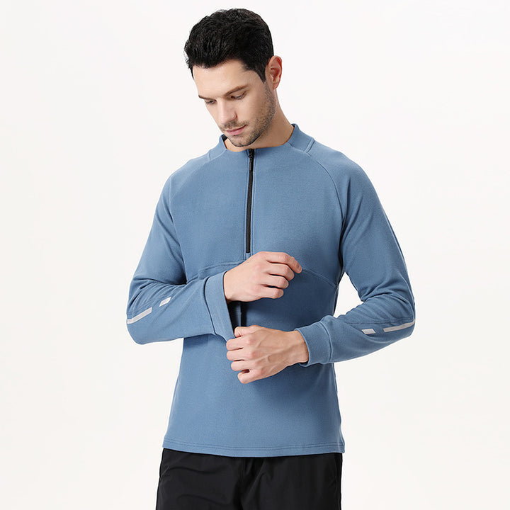Herren Funktionspullover mit Halb-Reißverschluss und atmungsaktiven Einsätzen Aliams