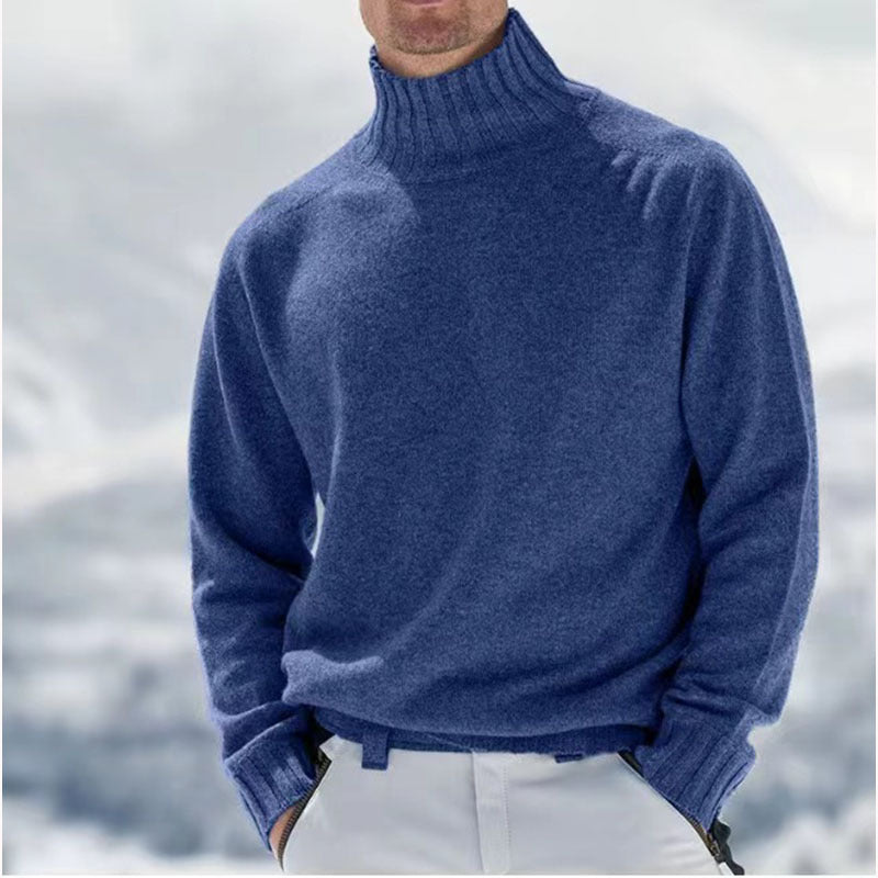 Herren Rollkragenpullover aus hochwertiger Wolle mit strukturierten Details Aliams