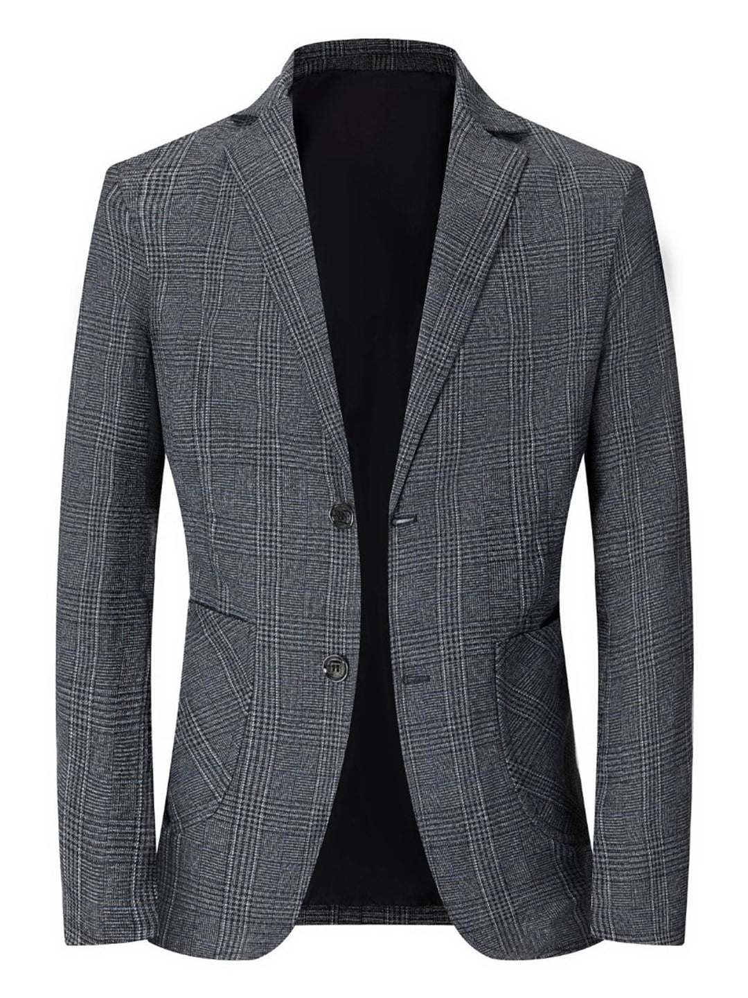 Herren eleganter Blazer mit modernem Karomuster und praktischen Taschen Aliams