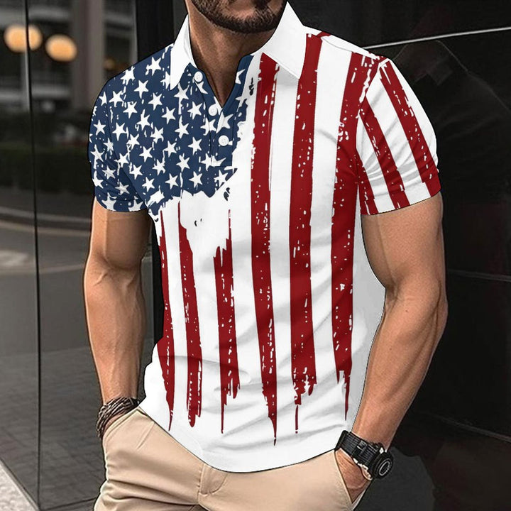 Herren Polo-Shirt im modernen Flaggenstil Aliams