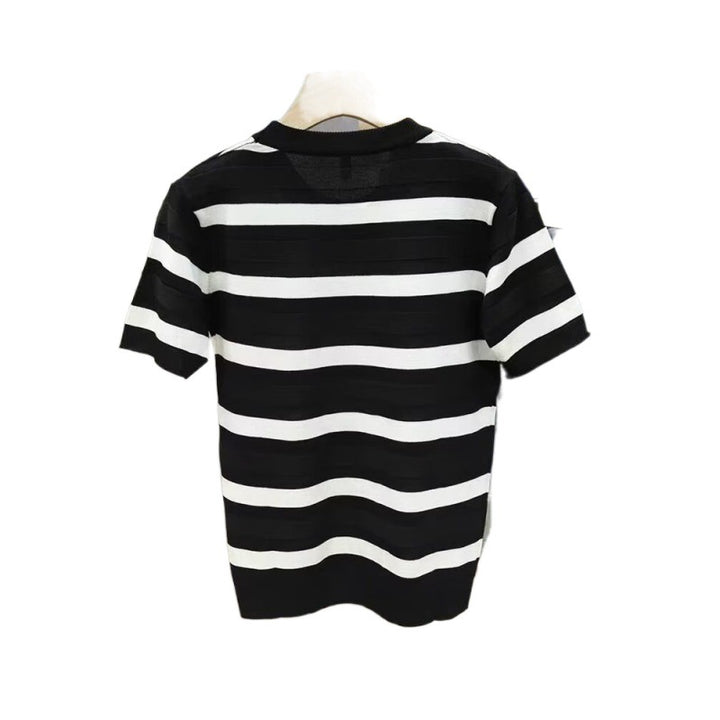 Herren Kurzarm T-Shirt mit modernem Streifenmuster Aliams