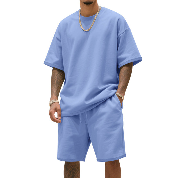 Herren Freizeit-T-Shirt und Shorts-Set aus atmungsaktivem Material Aliams