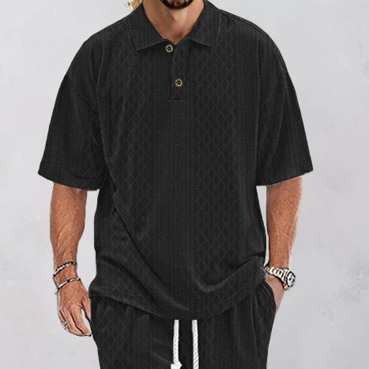 Herren Polohemd mit strukturiertem Design und bequemer Passform Aliams