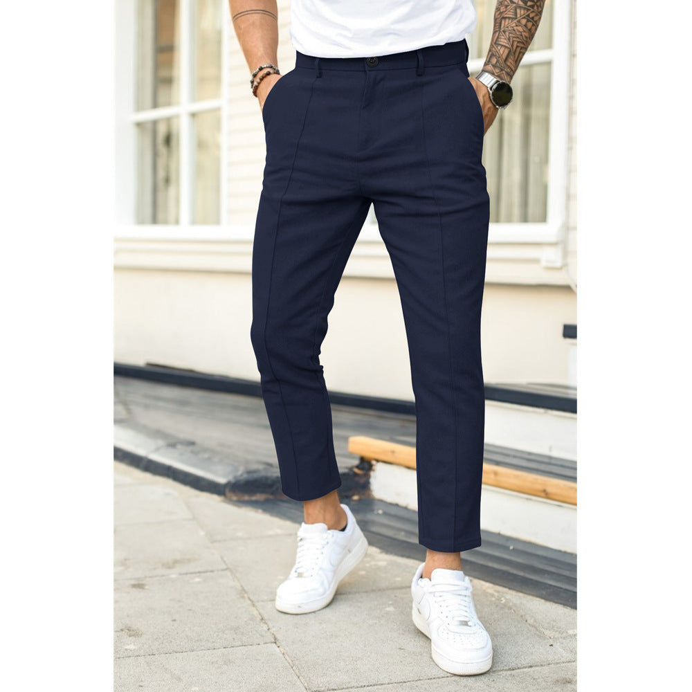 Herren elegante Chino-Hose mit schmalem Schnitt Aliams