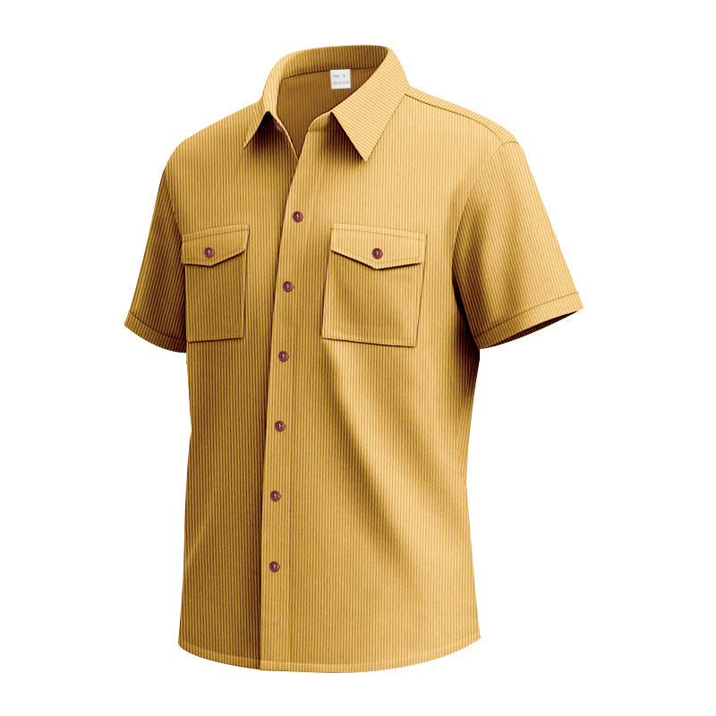 Herren elegantes Kurzarmhemd mit strukturiertem Design und praktischen Brusttaschen Aliams