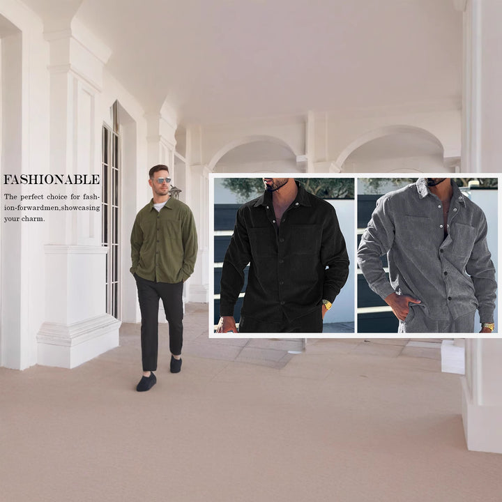 Herren Freizeitschirt aus weichem Komfortmaterial mit praktischen Taschen Aliams