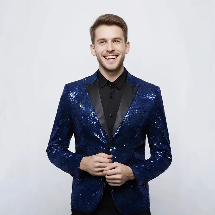 Herren elegantes Pailletten-Sakko im modernen Design Aliams