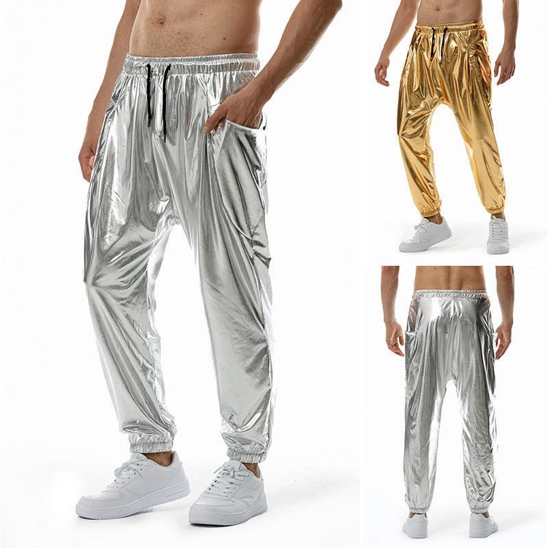 Herren stylische High-Performance Jogginghose aus glänzendem Material Aliams