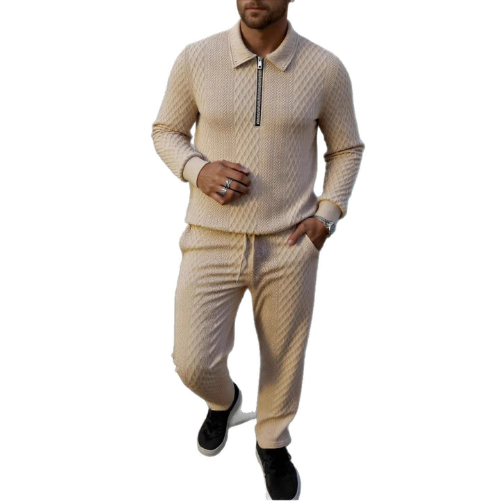 Herren Elegantes Strickanzug aus atmungsaktivem Material mit Stehkragen Aliams