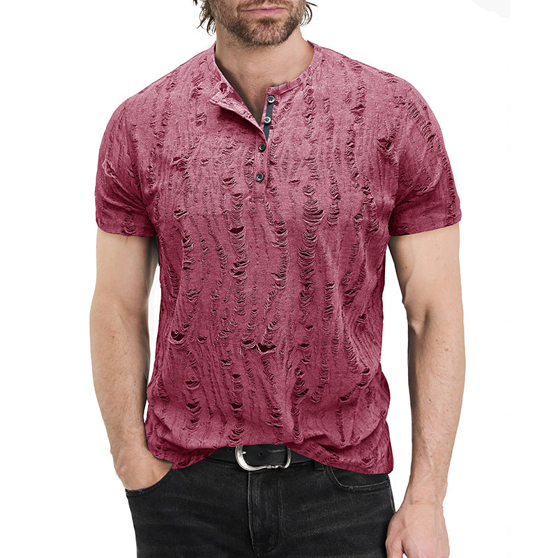 Herren T-Shirt mit besonderen Strukturdetails Aliams