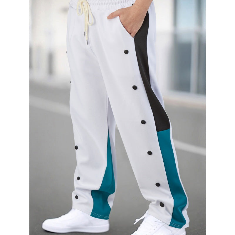 Herren Sportliche Trainingshose mit Druckknopfverschluss und atmungsaktiver Struktur Aliams