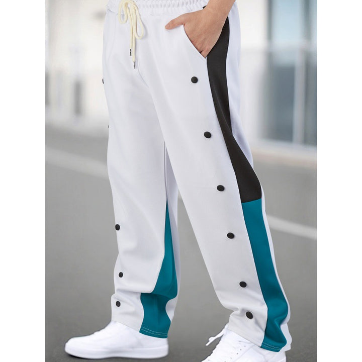 Herren Sportliche Trainingshose mit Druckknopfverschluss und atmungsaktiver Struktur Aliams