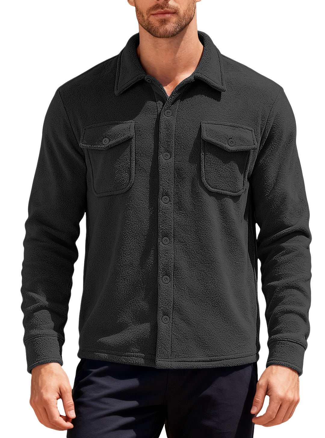 Herren Fleecehemd mit praktischen Brusttaschen Aliams