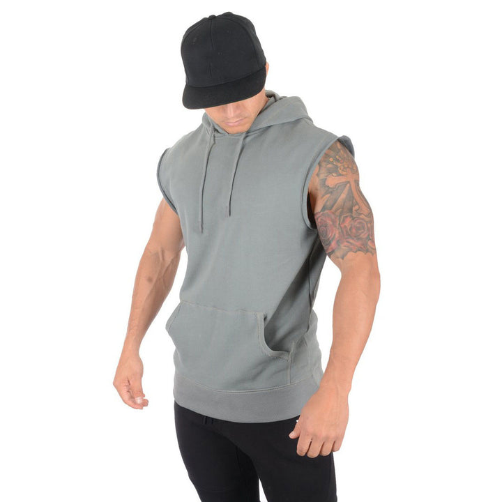 Herren Ärmelloser Hoodie mit praktischer Kängurutasche Aliams