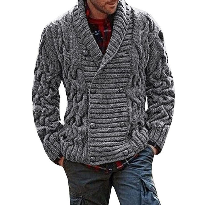 Herren Grobstrickjacke mit modernem Zopfmuster Aliams