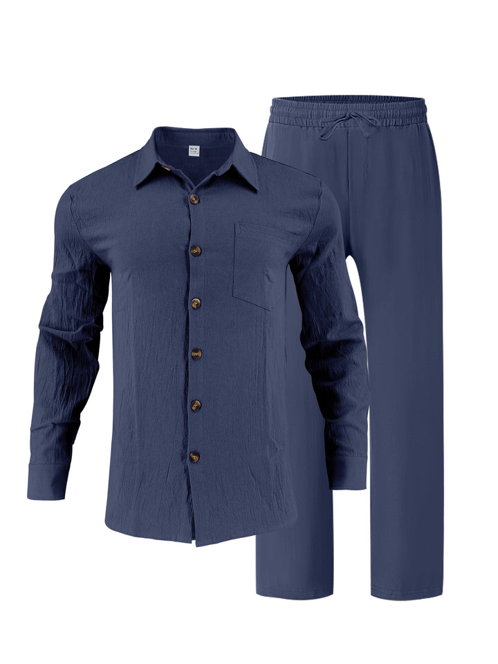 Herren elegante Hemd und Freizeithose Set Aliams