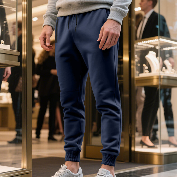 Herren Bequeme Jogginghose aus leichtem Fleece mit elastischem Bund und praktischen Taschen Aliams