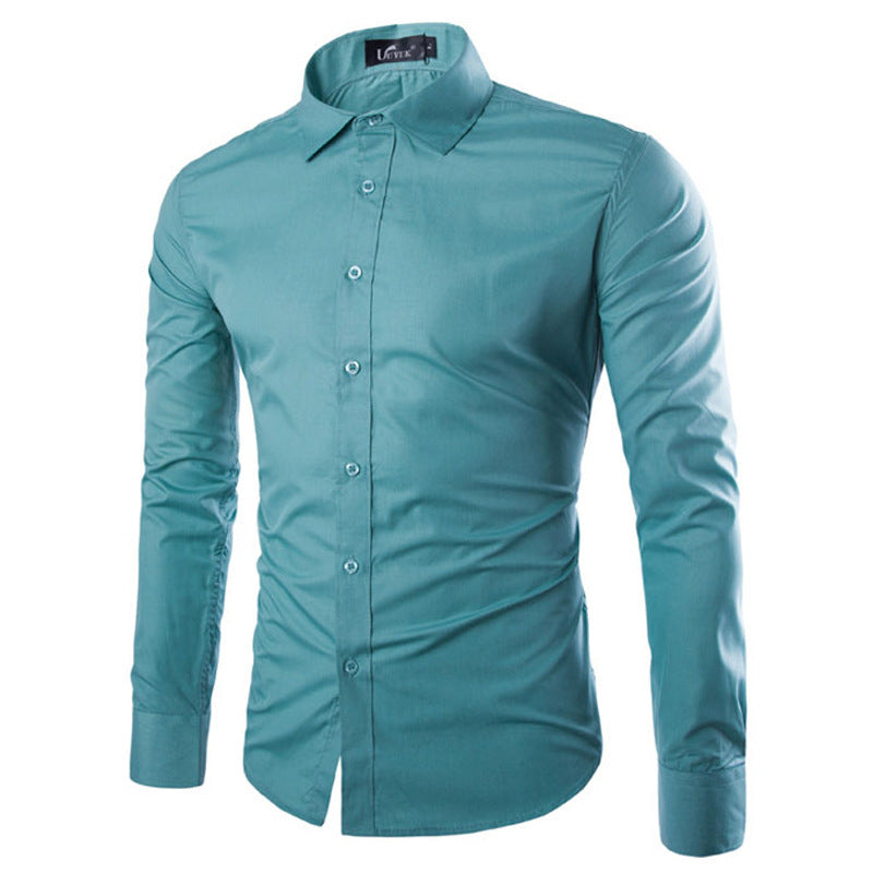 Herren elegante Langarmhemd Aliams
