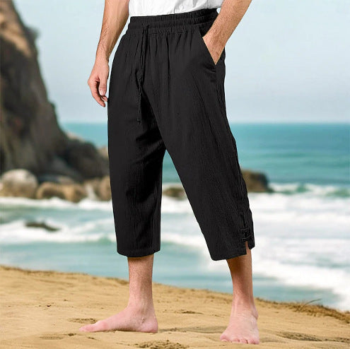 Herren Bequeme Strandhose mit seitlichen Schlitzen Aliams