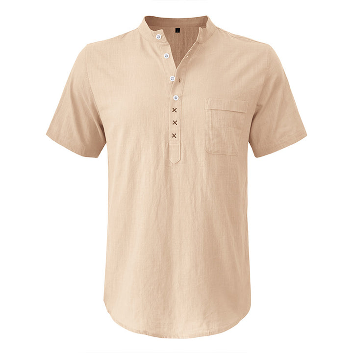 Herren Kurzarm-Henley-Shirt mit praktischer Knopfleiste und atmungsaktivem Stoff Aliams