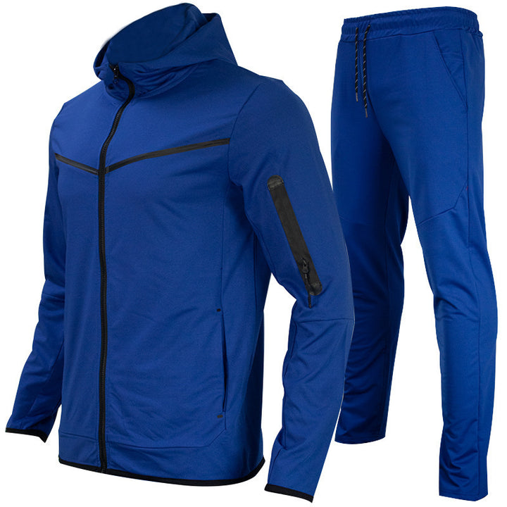 Herren Atmungsaktives Freizeit-Outdoor-Set mit Kapuzenjacke und Jogginghose Aliams