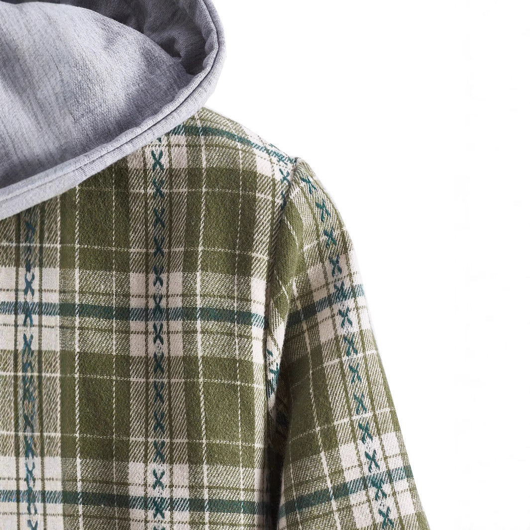 Herren Flanellhemden mit integrierter Kapuze Aliams