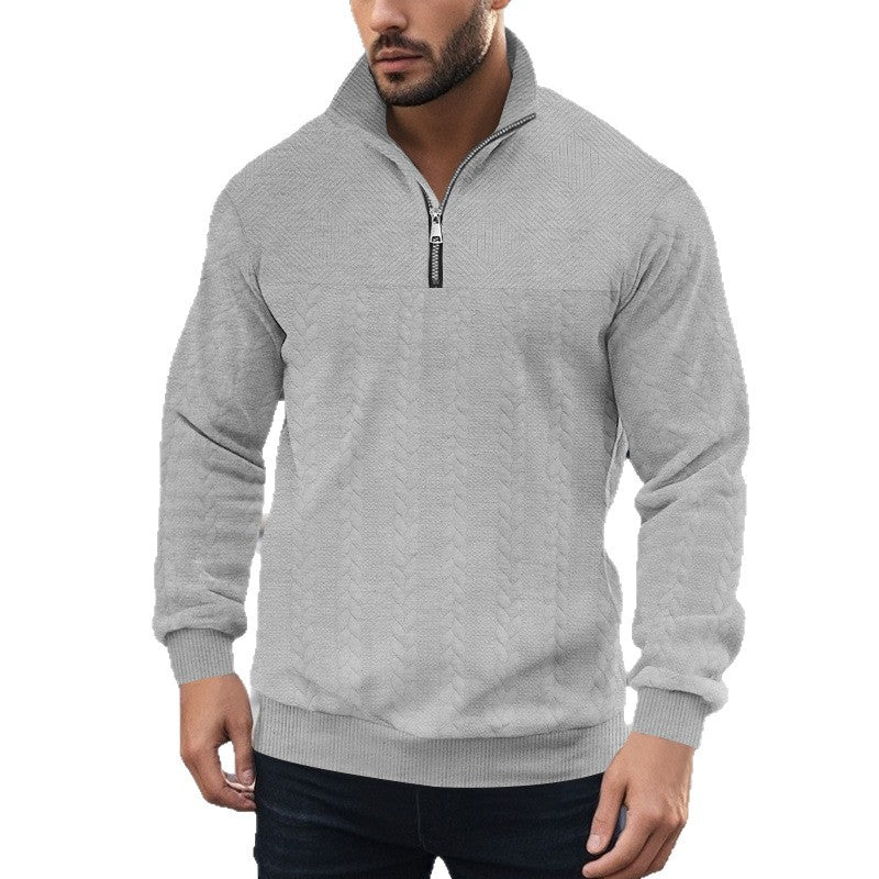 Herren Pullover mit strukturierter Optik und hohem Kragen Aliams