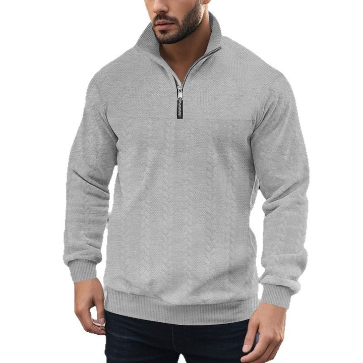 Herren Pullover mit strukturierter Optik und hohem Kragen Aliams