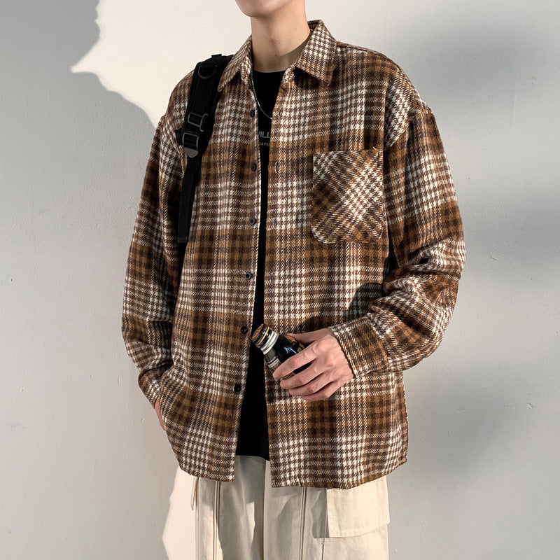Herren Karierte Überhemd Jacke Aliams