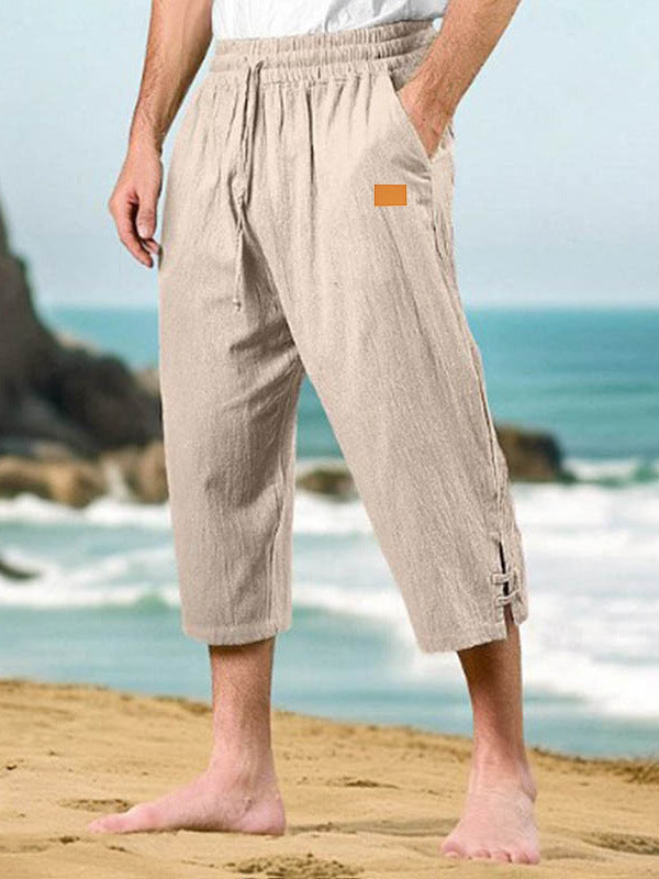 Herren Freizeithosen aus atmungsaktiver Baumwolle mit verstellbarem Kordelzug Aliams