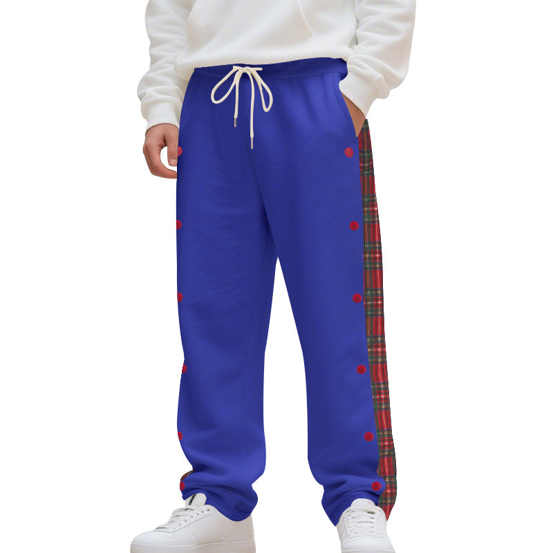 Herren Cargo-Jogginghose mit seitlichen Druckknöpfen und karierter Applikation Aliams