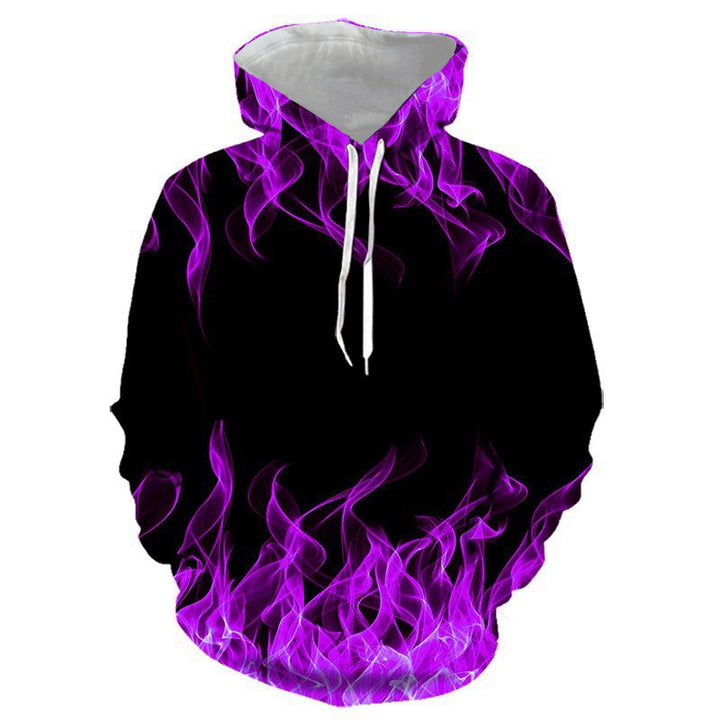 Unisex Kapuzenpullover mit auffälligem Flammenmotiv Aliams