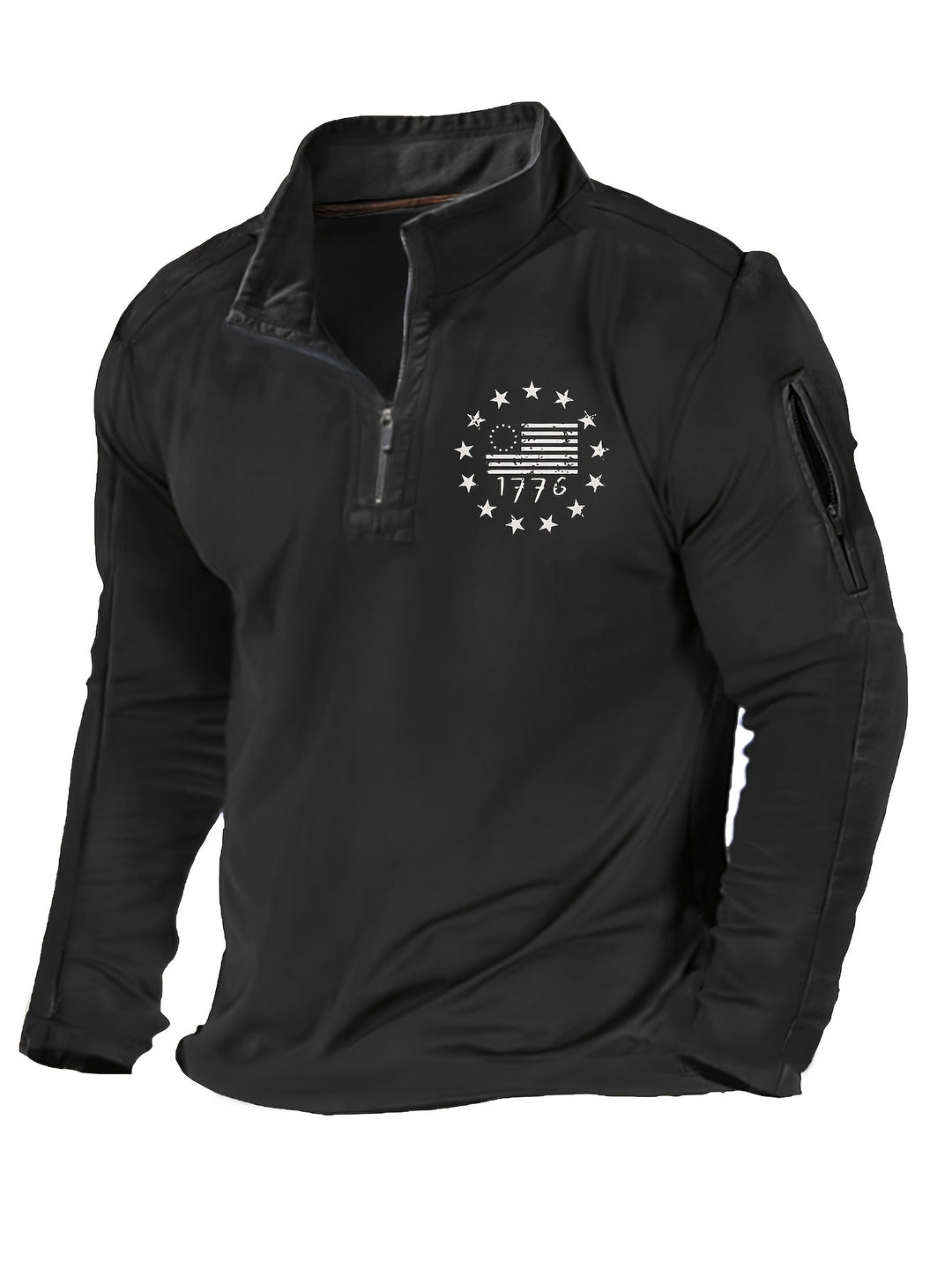 Herren Freizeitpullover mit Stehkragen und funktionellem Reißverschluss Aliams