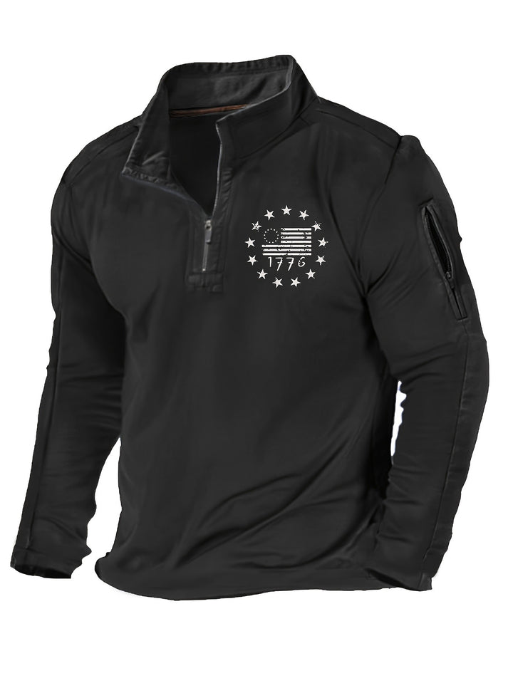 Herren Freizeitpullover mit Stehkragen und funktionellem Reißverschluss Aliams