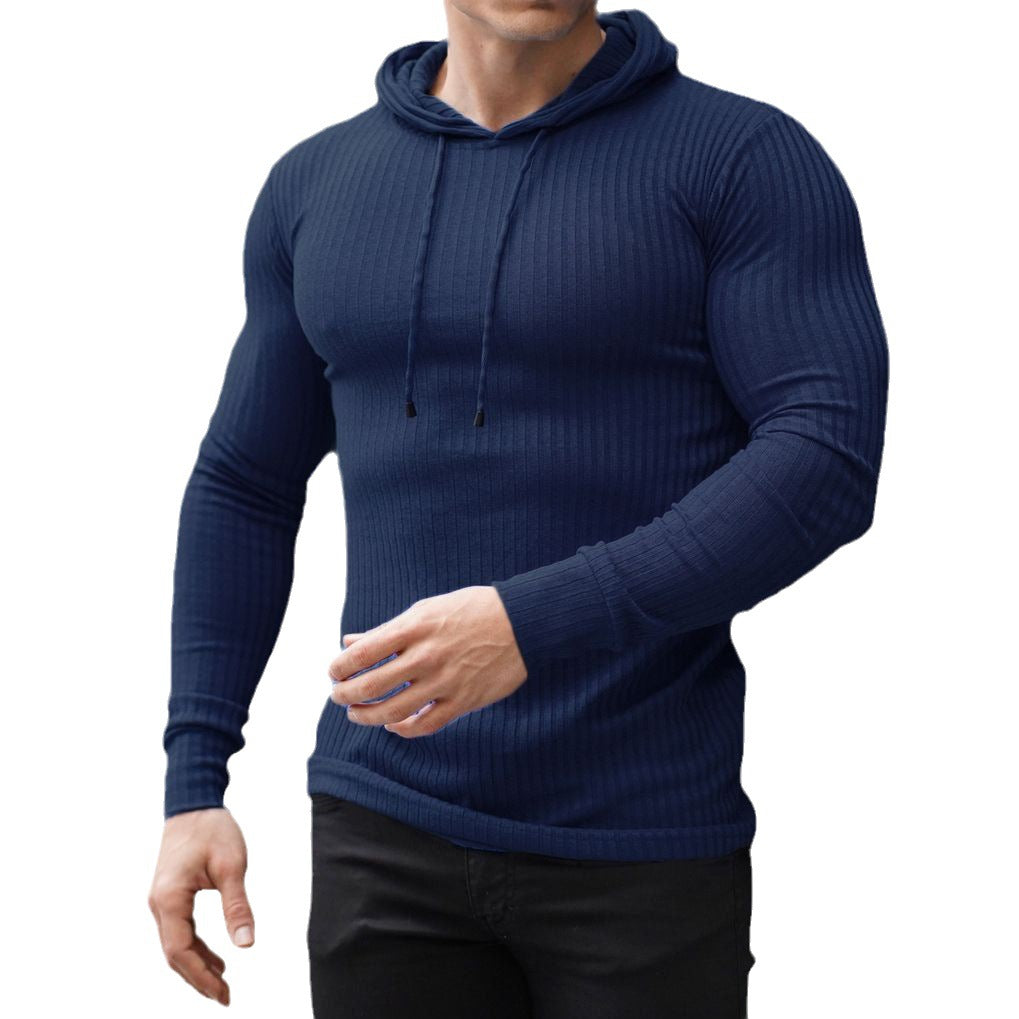 Herren stylischer Kapuzenpullover mit Rippenstruktur und modischem Schnitt Aliams
