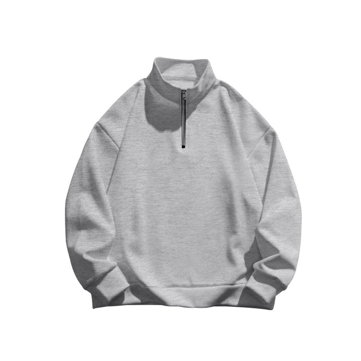 Herren Fleece-Pullover mit hochschließendem Kragen und Reißverschluss Aliams