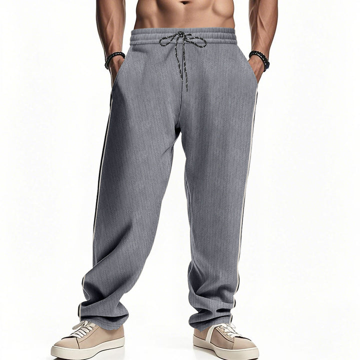 Herren Bequeme Freizeithose mit seitlichen Streifen und elastischem Bund Aliams